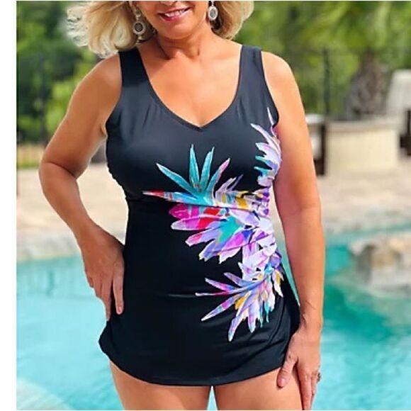 Kim Gravel x Swimsuits For All Sarong Front Suit - Picture 3 of 7